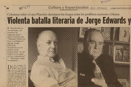 Violenta batalla literaria de Jorge Edwards y Enrique Lafourcade contra Sepúlveda  [artículo] Consuelo Hurtado.