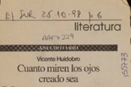 Cuanto miren los ojos creado sea  [artículo] ABM.
