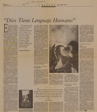"Dios tiene lenguaje humano"  [artículo] Gustavo Villavicencio A.