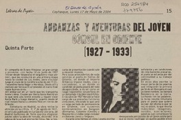 Andanzas y aventuras del joven Cónsul en Oriente (1927-1933)  [artículo]