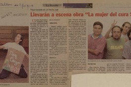 Llevarán a escena obra "La mujer del cura Soto".  [artículo]