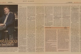 Nostálgico de la barbarie [entrevista] [artículo] Alvaro Matus.