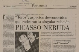 "Toros", aspectos desconocidos que rodearon la singular relación Picasso-Neruda  [artículo] Cecilia Valdés Urrutia.