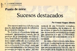 Sucesos destacados  [artículo] Ernesto Vásquez Méndez.