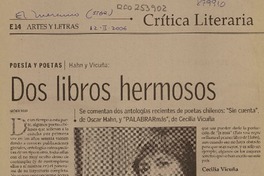 Dos libros hermosos  [artículo] Grinor Rojo