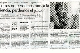 "Nosotros no perdemos nunca la conciencia, perdemos el juicio" (entrevista)  [artículo] Gabriela Bade.