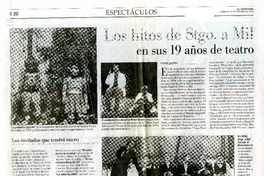 Los hitos de Stgo. a Mil en sus 19 años de teatro  [artículo] Eduardo Miranda.