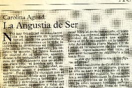 La angustia de ser [entrevista]  [artículo] P.M.A.