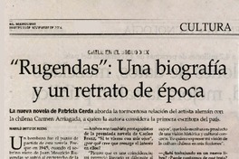 Chile en el siglo XIX "Rugendas": una biografía y un retrato de época[artículo] : Patricia cerda; [entrevistada por] Marilú Ortiz de la Roza; [fotografía po] Carmelo Naranjo.