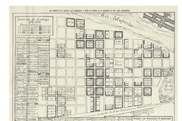 Cróquis que demuestra el desarrollo de la ciudad de Santiago desde 1552 hasta 1575 Cróquis que demuestra el desarrollo de la ciudad de Santiago desde 1552 hasta 1575