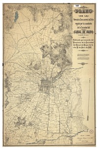 Plano de la parte de la Zona Central de Chile regada por los acueductos de la Sociedad del Canal del Maipo Plano de la parte de la Zona Central de Chile regada por los acueductos de la Sociedad del Canal del Maipo