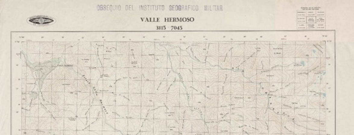 Valle Hermoso 3115 - 7045 [material cartográfico] : Instituto Geográfico Militar de Chile.