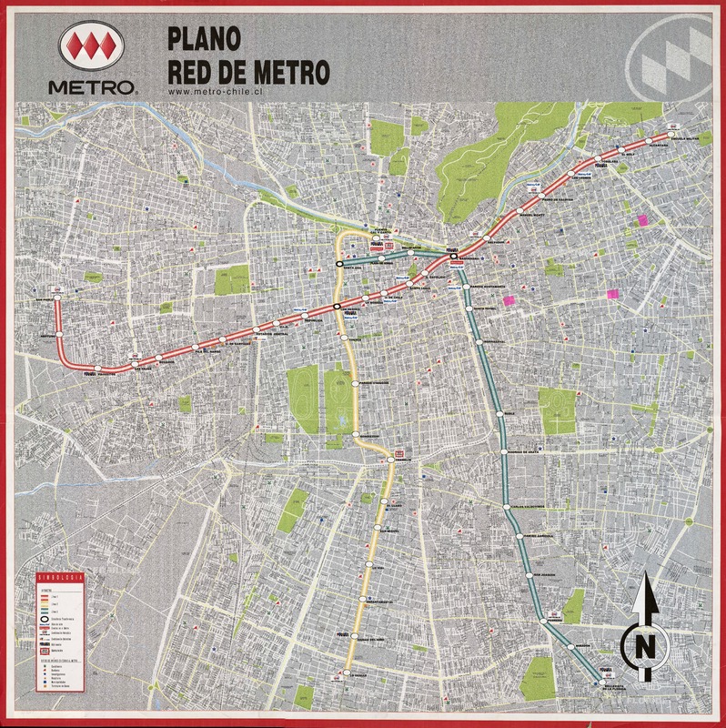 Plano Red de Metro [material cartográfico] [Dirección General de Metro] -  Biblioteca Nacional Digital de Chile