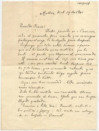 [Carta] 1891 Dic[iembre] 29, Malloa Querida Irene
