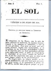 El Sol, Núm. 2, Tom. 1, Continúa el discurso sobre la Libertad de Imprenta.