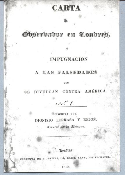 Carta al observador en Londres o impugnación a las falsedades que se divulgan contra América