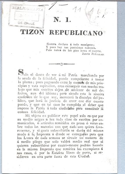 Tizón republicano N. 1