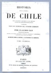 Portada. Historia Física y Política de Chile. Claudio Gay.