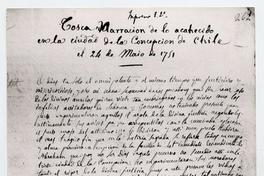 Tosca narración de lo acaecido en la Ciudad de Concepción de Chile el 24 de Mayo de 1750 Tosca narración de lo acaecido en la Ciudad de Concepción de Chile el 24 de Mayo de 1750