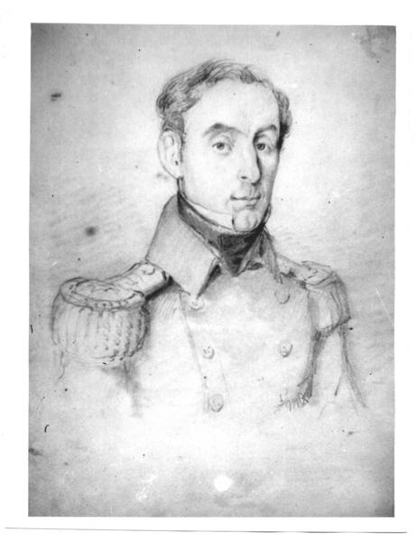 [Manuel Blanco Encalada, dibujo del retrato de medio cuerpo con uniforme]