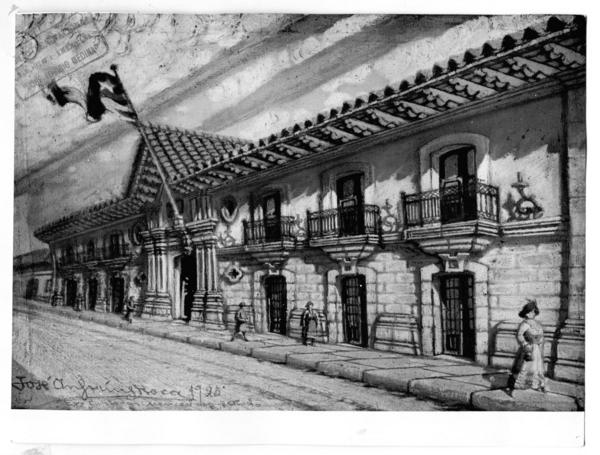 [Edificio de la esquina de la calle Merced con Estado, Santiago 1925]