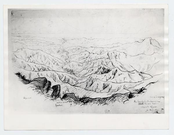 [Dibujo del Cerro La Campana, Río Aconcagua]