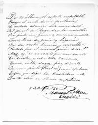 Escrito de Manuel Blanco Cuartín: "De tu álbum el aspecto respetable encoge el vuelo de mi fantasía ... 4 de octubre de 1850. Manuel Blanco Cuartín" Escrito de Manuel Blanco Cuartín: "De tu álbum el aspecto respetable encoge el vuelo de mi fantasía ... 4 de octubre de 1850. Manuel Blanco Cuartín"