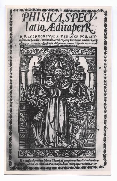 [Portada de libro antiguo religioso, titulado "Phisica, Specv.."