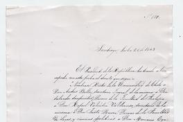 [Decreto del Presidente de la República, Manuel Bulnes, nombrando Rector de la Universidad de Chile, a Don Andrés Bello, y a los Decanos de facultad de la misma, fechado en julio 21 de 1843, dirigida Al Secretario de la Facultad de Ciencias Matemáticas y Físicas de la Universidad de Chile, Don Ignacio Domeyko y firmado por el Ministro de Justicia, Culto e Instrucción Pública, Sr. Manuel Montt]