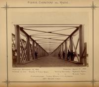 Puente carretero del Maule: Principiado noviembre 14 1887-Concluido agosto 21 1888-Ingeniero en Jefe Domingo V. Santa María-Ingeniero Residente Francisco Prado, Nicolás Tanco. Constructores Lever Murphy & Ca., Valparaíso. 480 metros largo