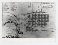 Plan de la Ville de Santiago, Capitale du Royaune de Chili : scituée par 33d. 40'de lati.de australe a 28 lieues du port de Valparaisso dans la Mer du Sud