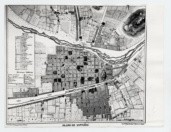 Plano de Santiago, 1831. Levantado p[o]r C. Gay y gravado p[o]r Erhard