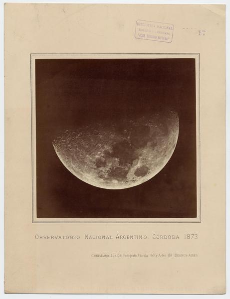 [Imagen de mitad de la luna. Observatorio Nacional Argentino, Córdova 1873]