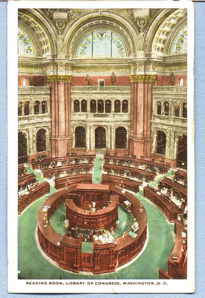 Reading room, Library of Congress, Washington, D.C.