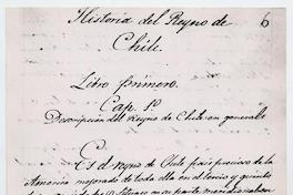 Historia del Reyno de Chile Historia del Reyno de Chile