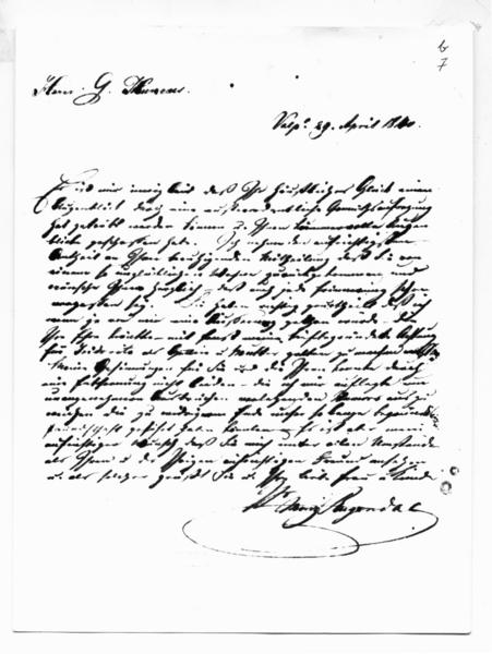 [Carta a Rugendas a Hunneus, fechada en Valparaíso Abril de 1850]