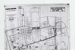Plano de Santiago, con los proyectos de canalización del Río, Camino de Cintura, Ferrocarriles, etc. Plano de Santiago, con los proyectos de canalización del Río, Camino de Cintura, Ferrocarriles, etc.