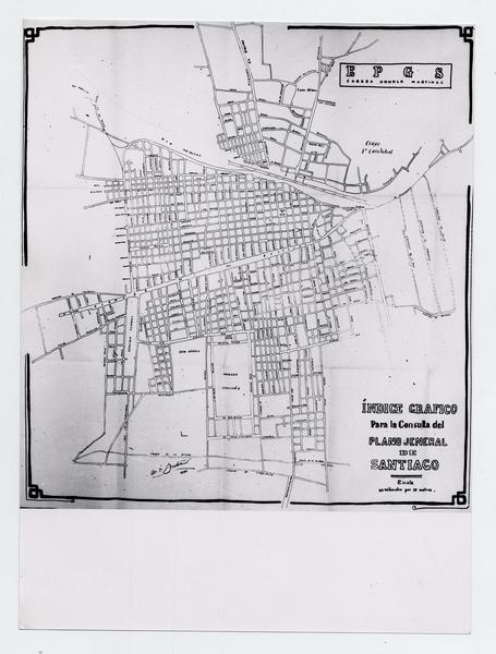 Indice Gráfico para la Consulta del Plano General de Santiago, 1890