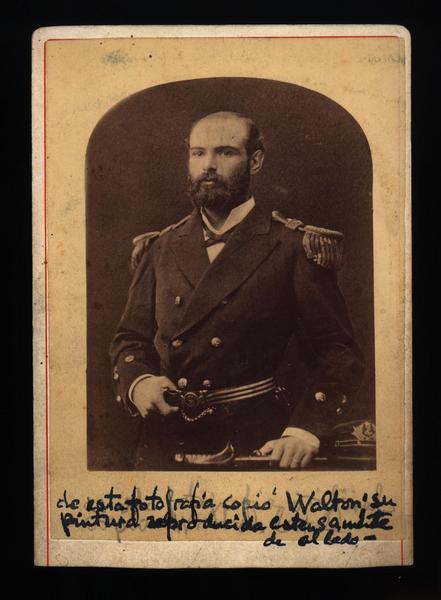 [Arturo Prat Chacón, retrato de medio cuerpo con uniforme]