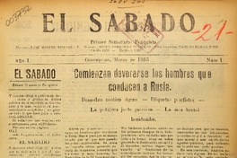 El Sábado : primer semanario penquista.