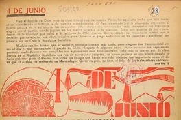 4 de junio (Tocopilla, Chile : 1939 ) 4 de junio (Tocopilla, Chile : 1939 )