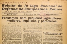 Boletín de la Liga Nacional de Defensa de los Campesinos Pobres