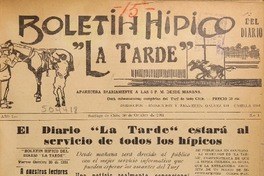 Boletín Hípico La Tarde. Boletín Hípico La Tarde.
