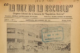 La Voz de la Escuela (Santiago, Chile : 1945) La Voz de la Escuela (Santiago, Chile : 1945)
