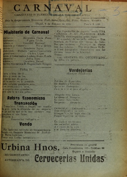 Carnaval (Illapel, Chile : 1947)