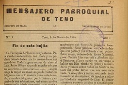Mensajero parroquial de Teno. Mensajero parroquial de Teno.