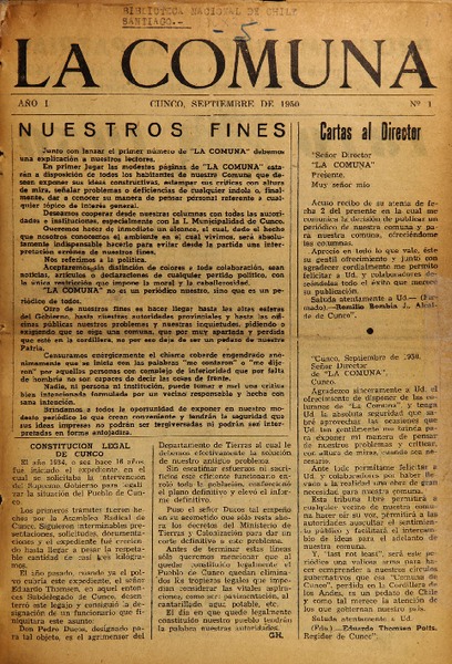La Comuna (Cunco, Chile : 1950)
