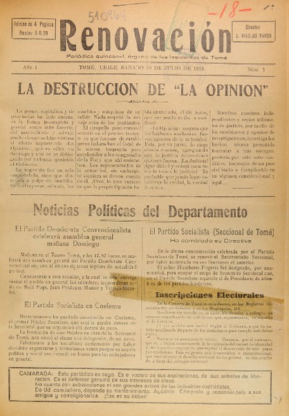 Renovación (Tome, Chile : 1934)