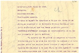 [Carta] 1943 jul. 31, La Calera, [Chile] [a] Gabriela Mistral