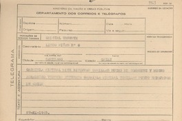 [Telegrama] 1945 nov. 27, [Brasil] [al] Liceo de Niñas N°6, Santiago, Chile
